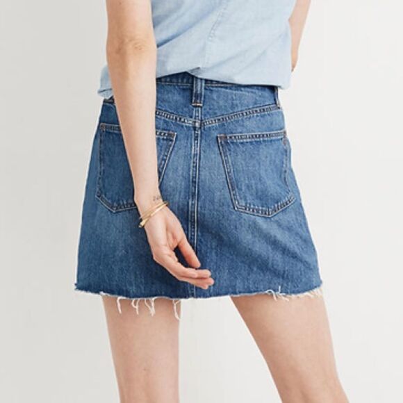 Madewell rigid denim mini skirt a-line - Picture 2 of 9